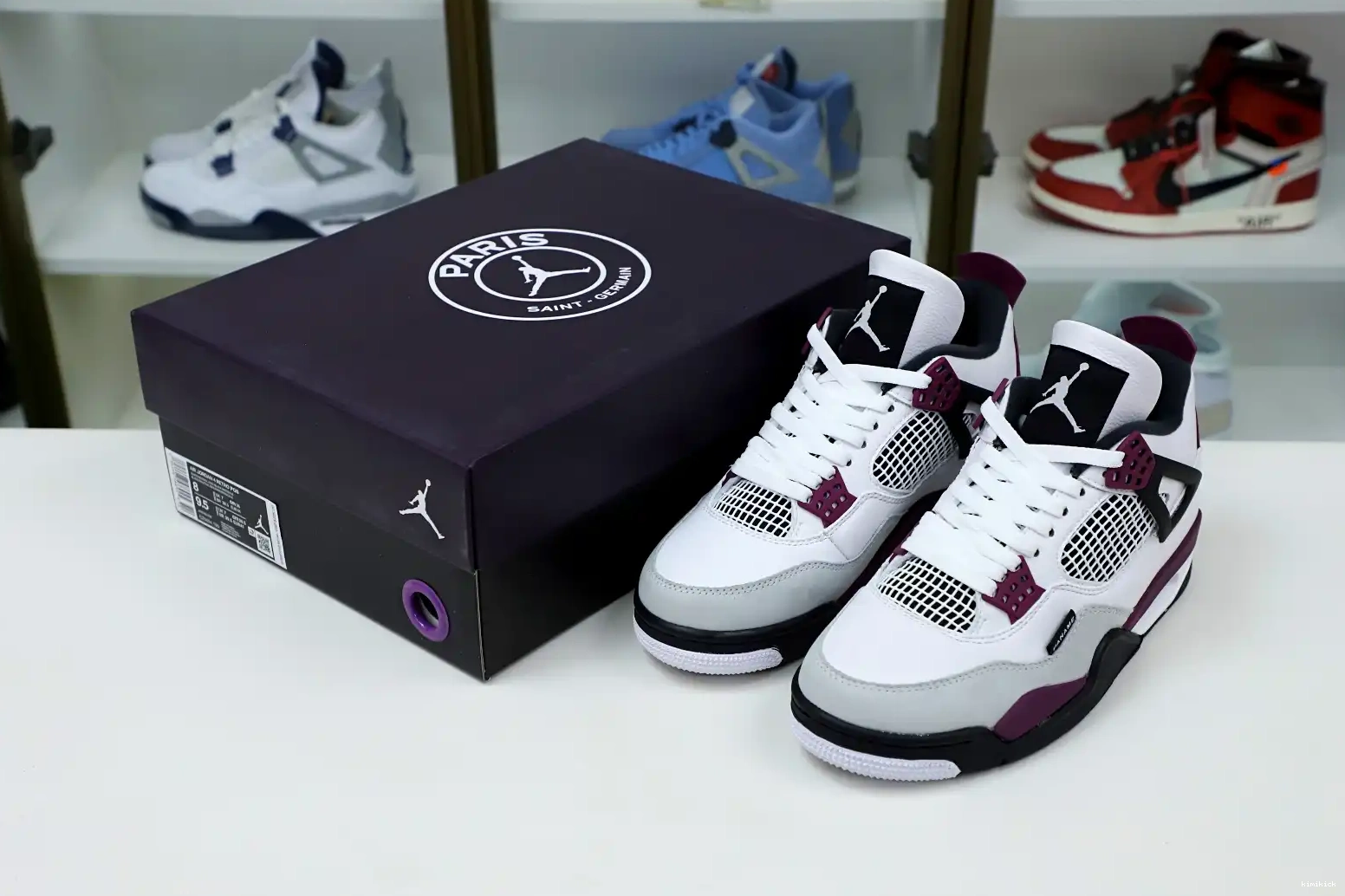 X AIR JORDAN PARIS JORDAN SAINT-GERMAIN Kimikick AIR RETRO 4 'BORDEAUX' 0611